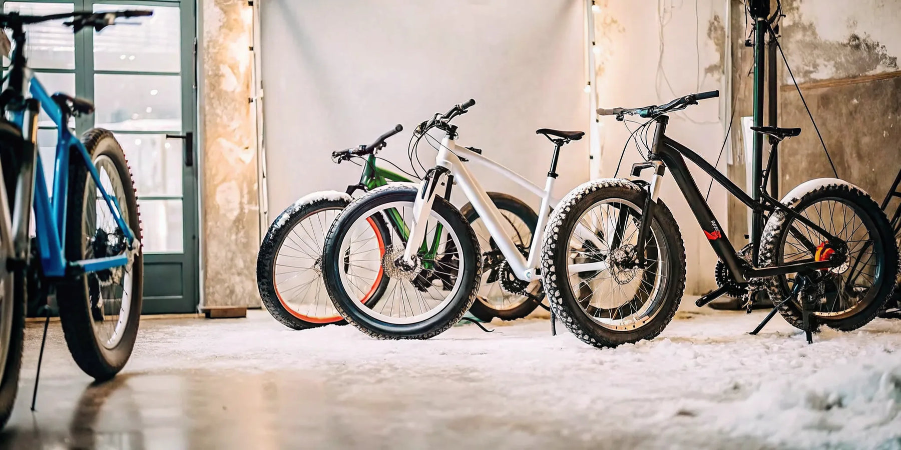 A collection of top electric snow bikes for sale, ready for winter trails.