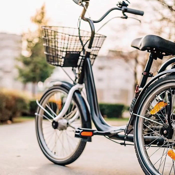 Stable electric trike for seniors with balance issues, featuring a low step-through frame.