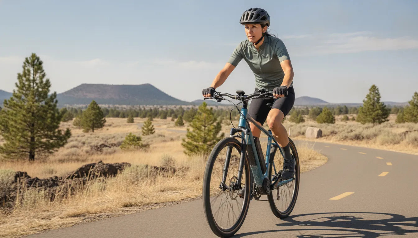 Electric bike rider on a Bend Oregon path