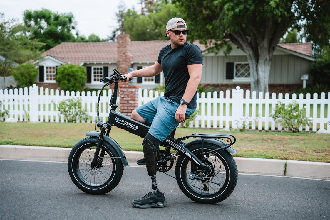 Electric bike in a suburb