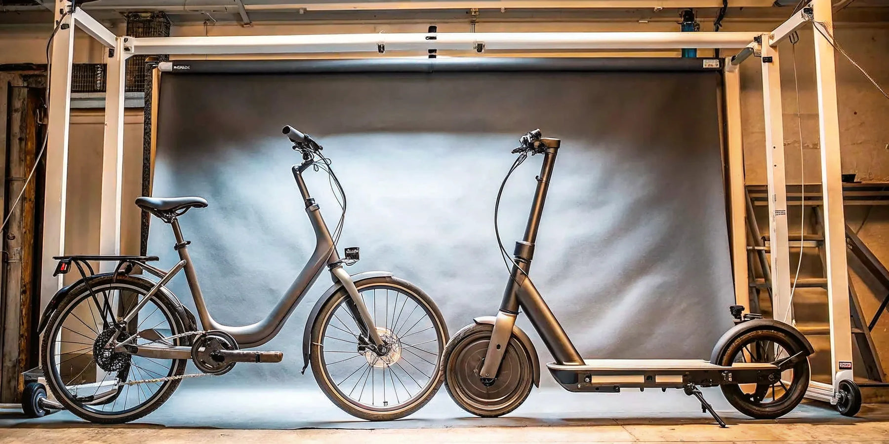 Electric bike vs electric scooter side-by-side for a buyer's comparison.