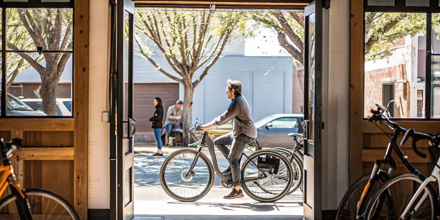 Electric bikes for sale on display at the Voltaire Cycles showroom in Bend, Oregon