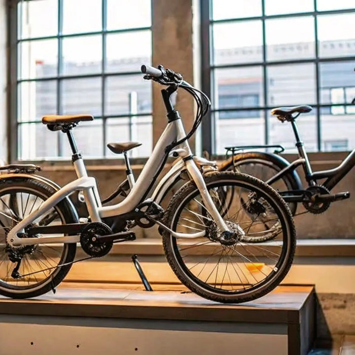 A variety of modern ebikes on display for a shopper looking for the best ebike to buy.