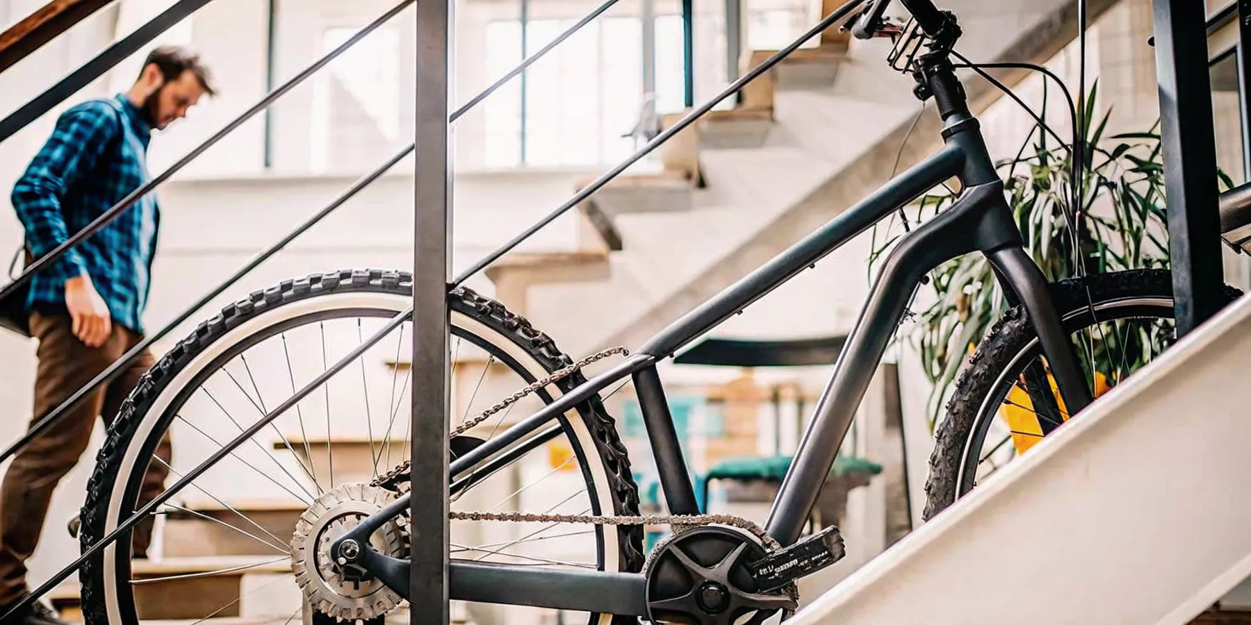 High power electric bike with a sturdy frame and off-road tires.