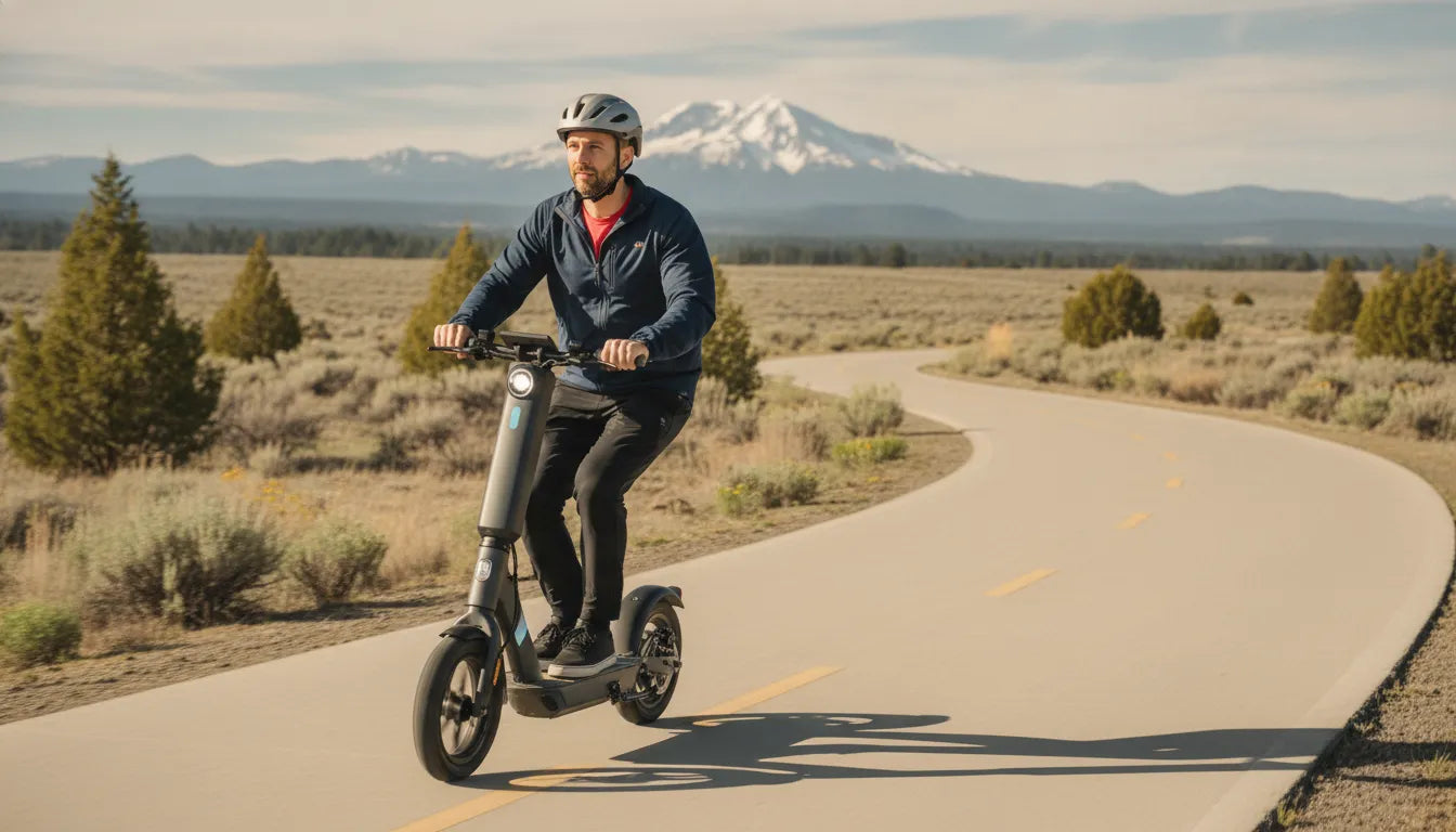 How fast do adult electric scooters go on a Bend Oregon path