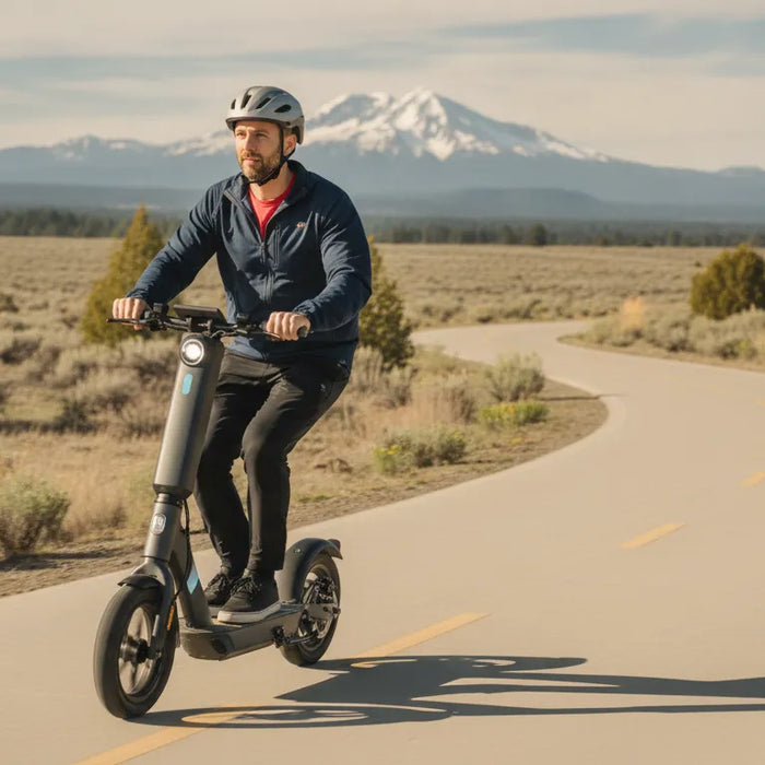 How fast do adult electric scooters go on a Bend Oregon path