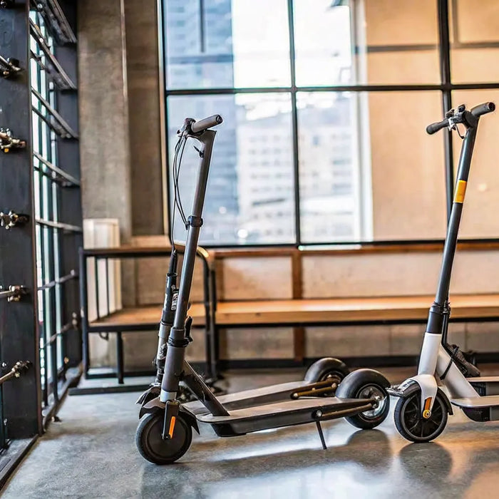 A lineup of commuter electric scooters to help someone choose the best model.