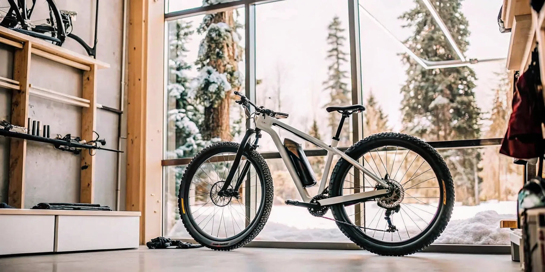 A local electric bike store in Bend with an e-bike on the showroom floor.