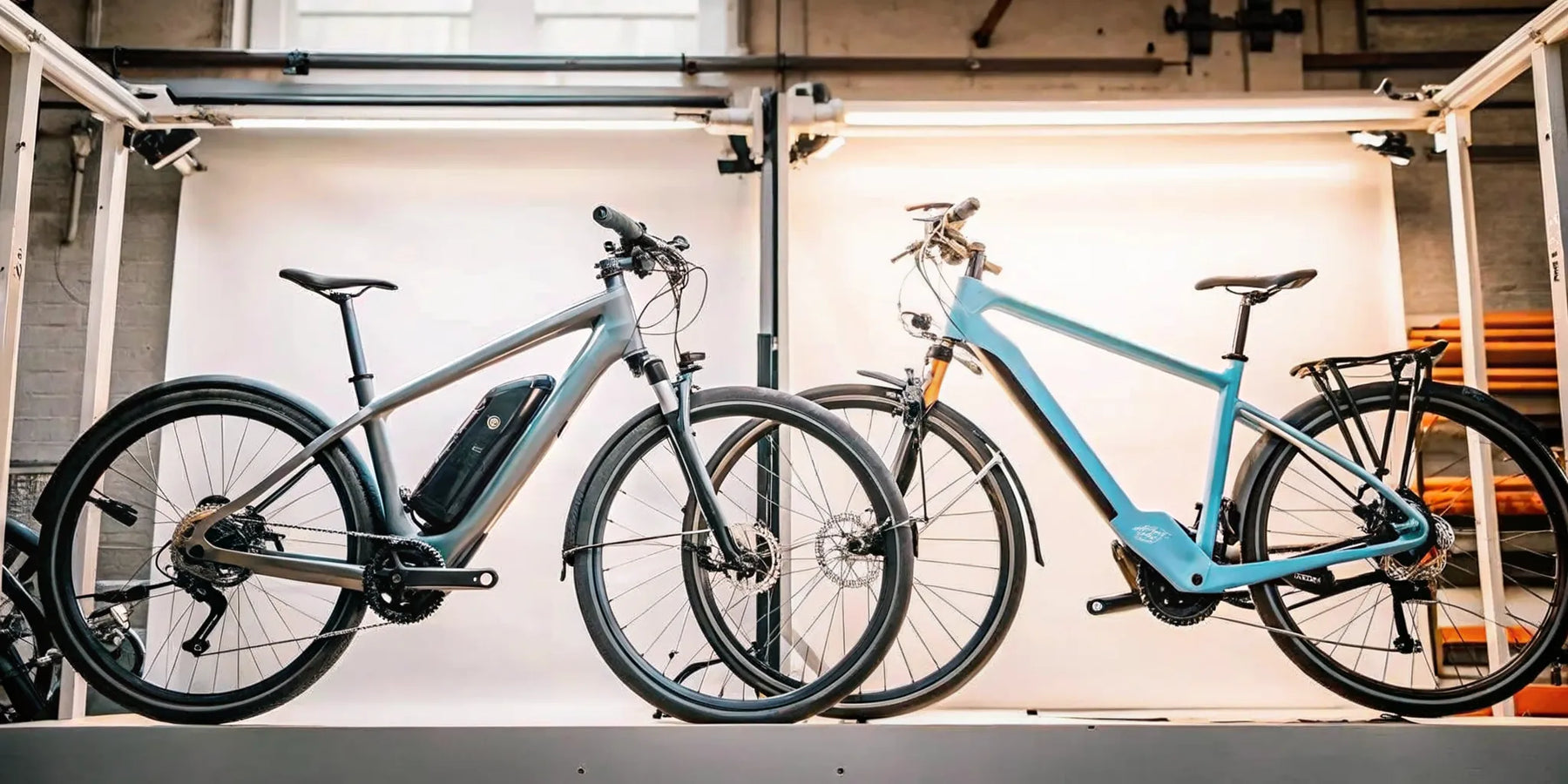 A mid-drive e-bike and a hub-drive e-bike, comparing the pros and cons of each motor.