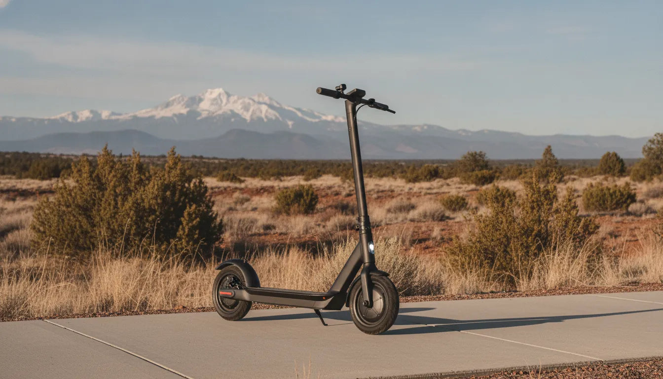 Segway Ninebot electric scooter review on a Bend Oregon path