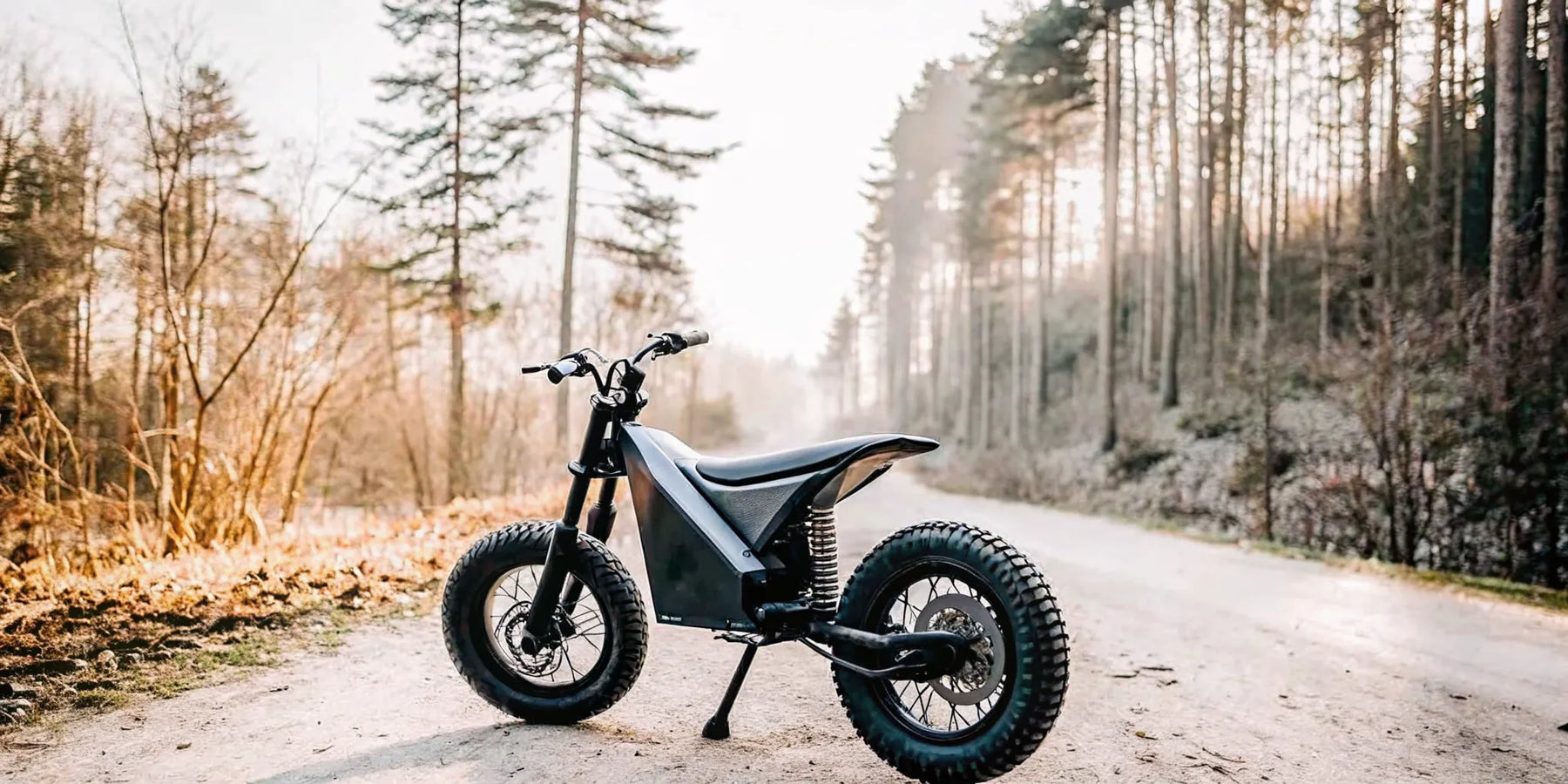 Segway Xaber 300 electric dirt bike on a forest road.