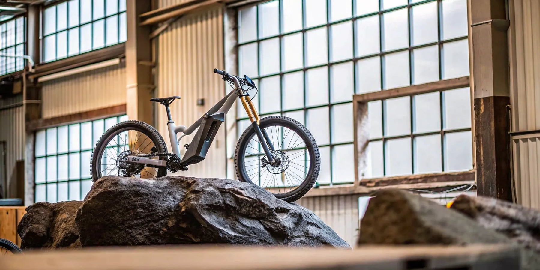 Segway Xaber 300 electric dirt bike tackling rocky terrain.