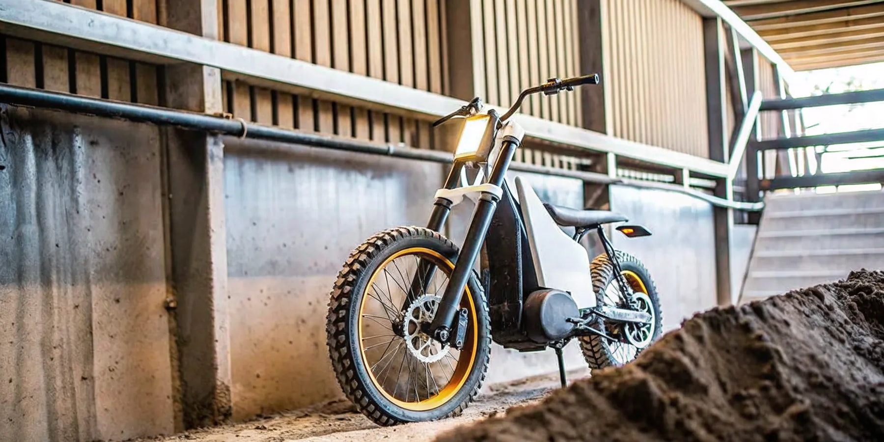 Segway Xaber 300 off-road electric motorcycle on a trail in Bend, Oregon.