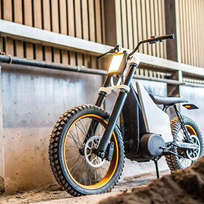 Segway Xaber 300 off-road electric motorcycle on a trail in Bend, Oregon.