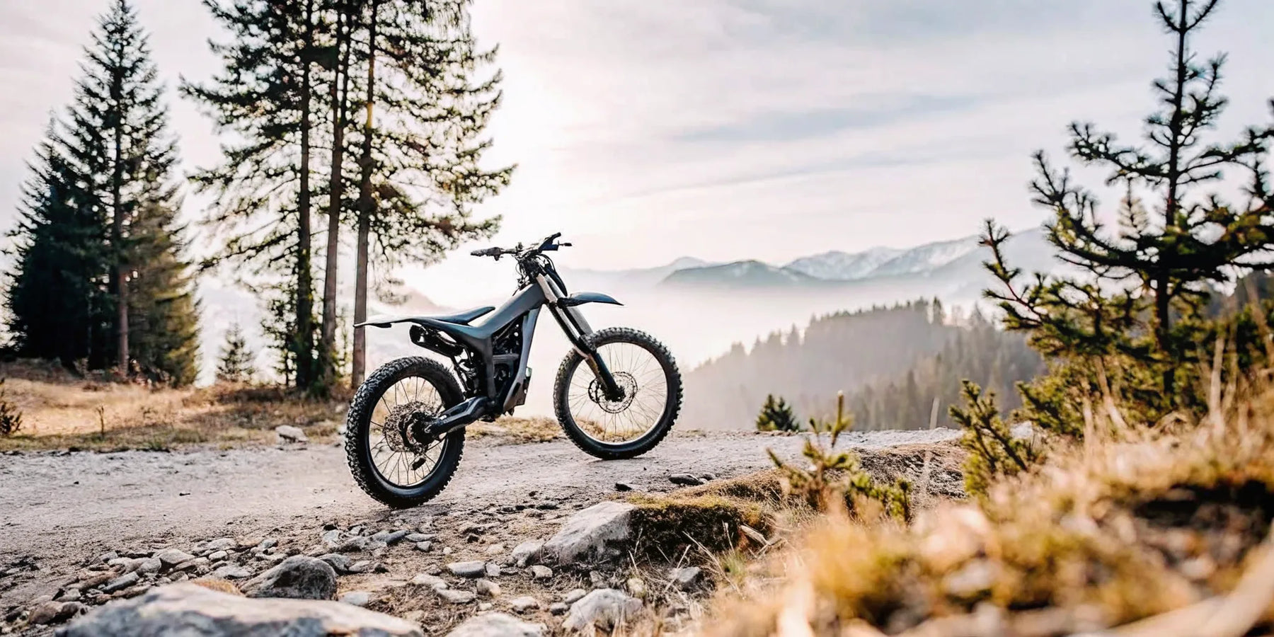 Segway Xaber 300 electric dirt bike on a mountain trail.