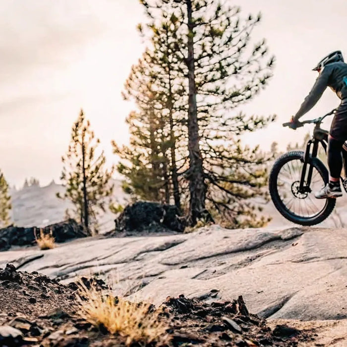 Segway Xyber Electric Bike on a Central Oregon mountain trail at sunrise