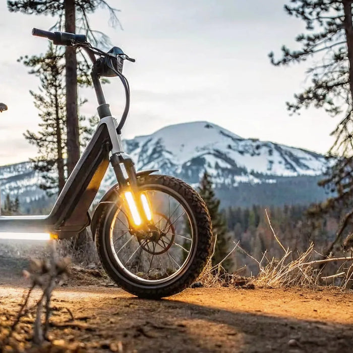 Futuristic Segway Xyber electric bike on a rugged trail in Bend, Oregon