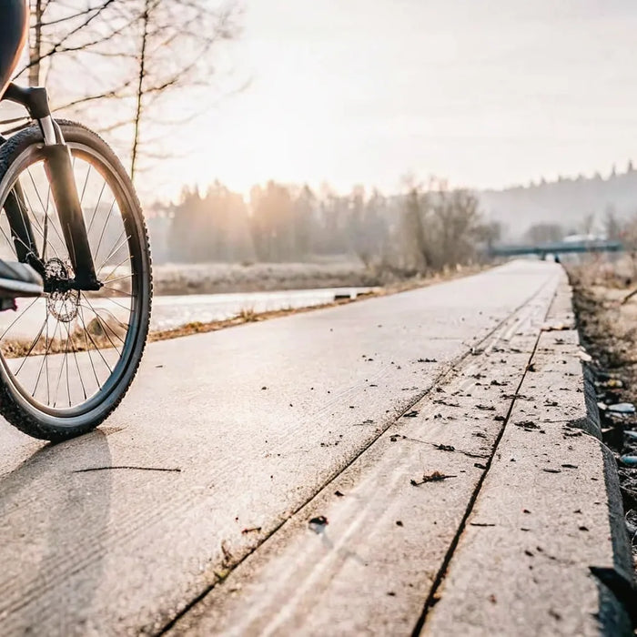 Step-through electric bike beside a Central Oregon trail