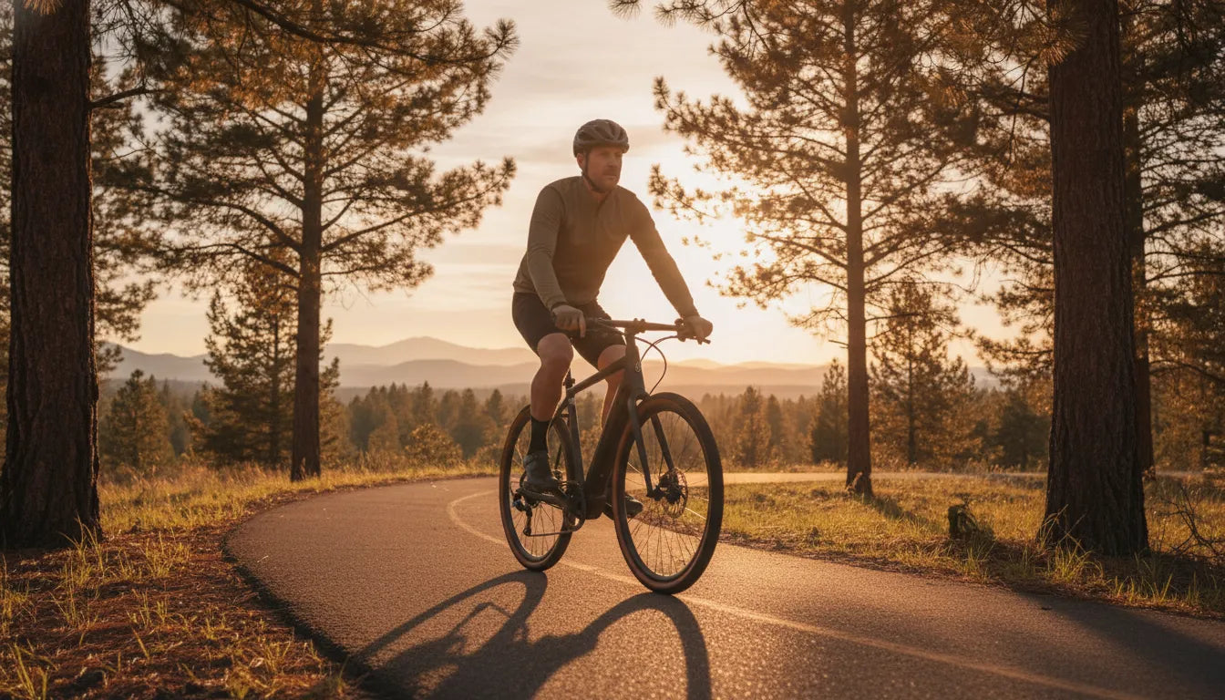 Rider enjoying a long range torque-sensing Segway electric bike on a Central Oregon trail