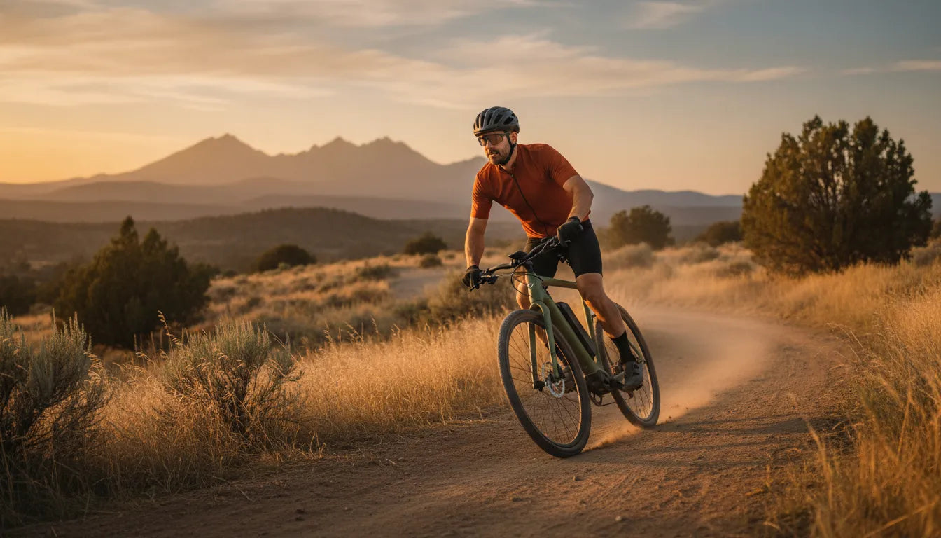 Rider on a torque-sensing Segway electric bike on a scenic Central Oregon trail
