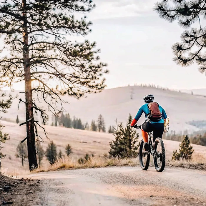 Rider enjoying pedal assist on an electric bike near Bend, Oregon