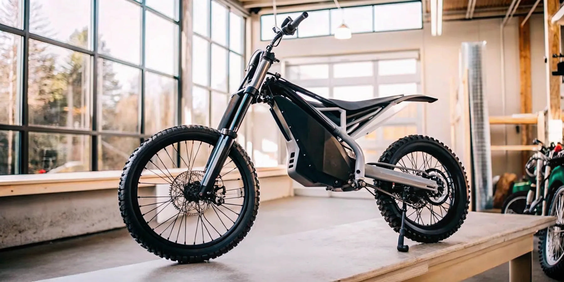 Segway Xaber 300 electric dirt bike at a dealer in Bend, Oregon.