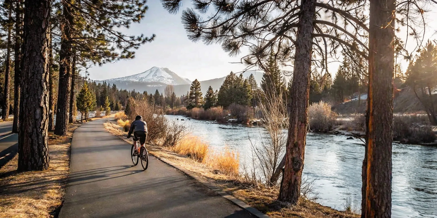 E-bike rider exploring a scenic route in Bend Oregon