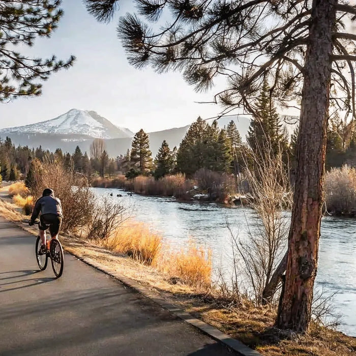 E-bike rider exploring a scenic route in Bend Oregon