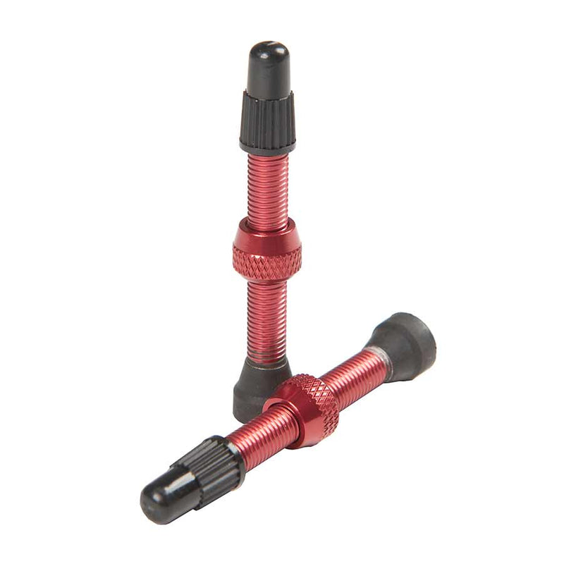 Stan's Alloy Valve Stems - 55mm Pair Red