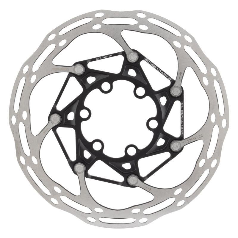 SRAM Centerline X Disc Brake Rotor - 140mm 6-Bolt Steel Bolts Silver/Black