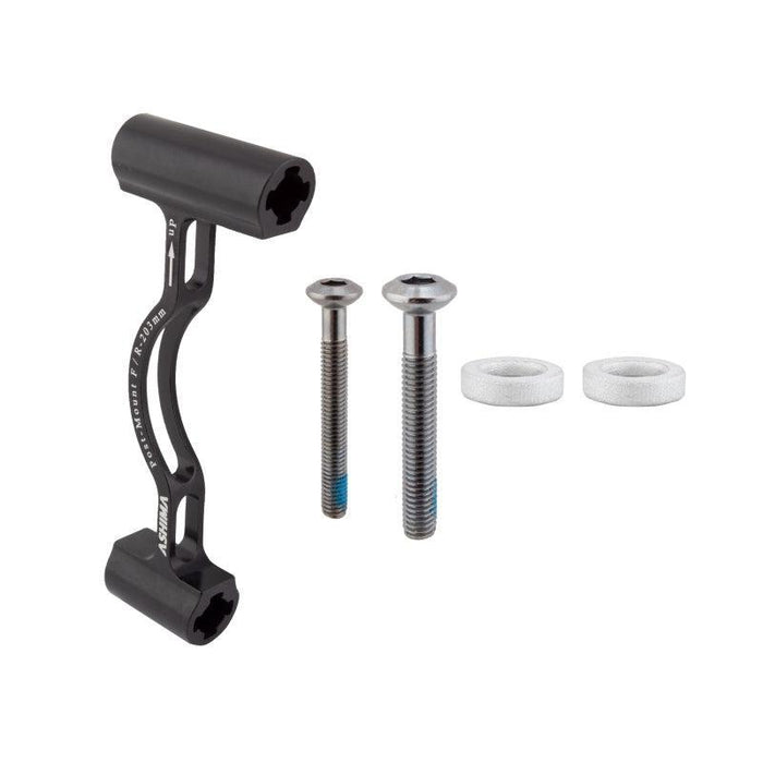 Origin8 TorqLite Post Mount Disc Adapter  160mm to 203mm Post Mount Post Mount Black 43mm