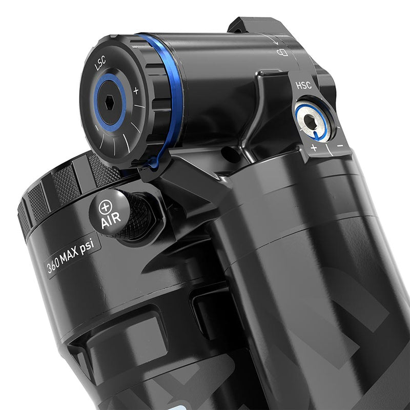 RockShox Super Deluxe Ultimate RC2T Rear shock 205x65 Shaft Eyelet: Trunnion Body Eyelet: Standard Progressive Air 0Neg/1Pos Tokens ProgressiveReb/LCComp 320lb Lockout Transition Spire/Repeter