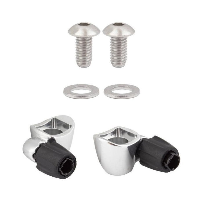Sunrace SP131 Cable Stop w/Adjuster Std Curved Base Silver