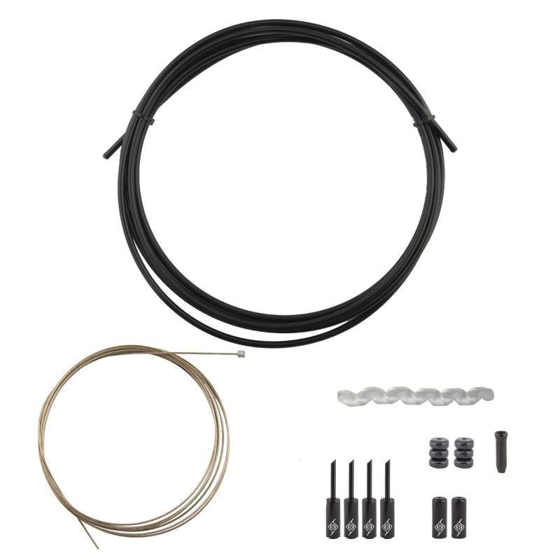 Origin8 SuperSlick Compressionless 1x Gear Cable/Housing Kit Rear 2500mm/2800mm 4mm/1.1mm Black MTB/Road Compressionless
