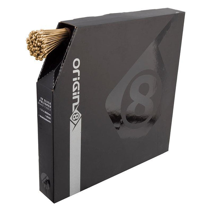 Origin8 SS SuperSlick Nano Road Brake Cable Front or Rear 2800mm 1.5mm SS Gold Box of 50 Road