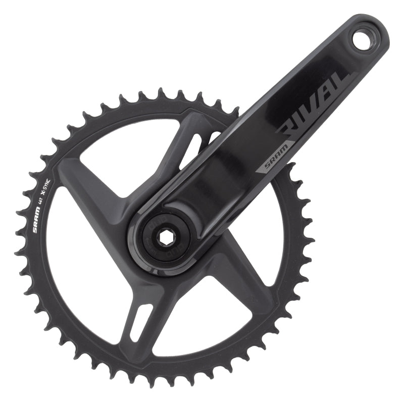 SRAM Rival D1 Wide 1x Crankset Speed: 12 Spindle: 28.99mm 46 DUB 175mm Black Road Disc