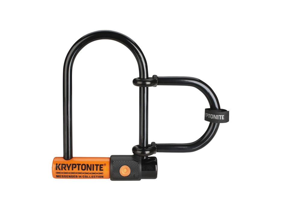 Kryptonite Messenger Mini Plus U-Lock - 3.75 x 6.5" Keyed BLK Includes 3.25" wheel extender shackle