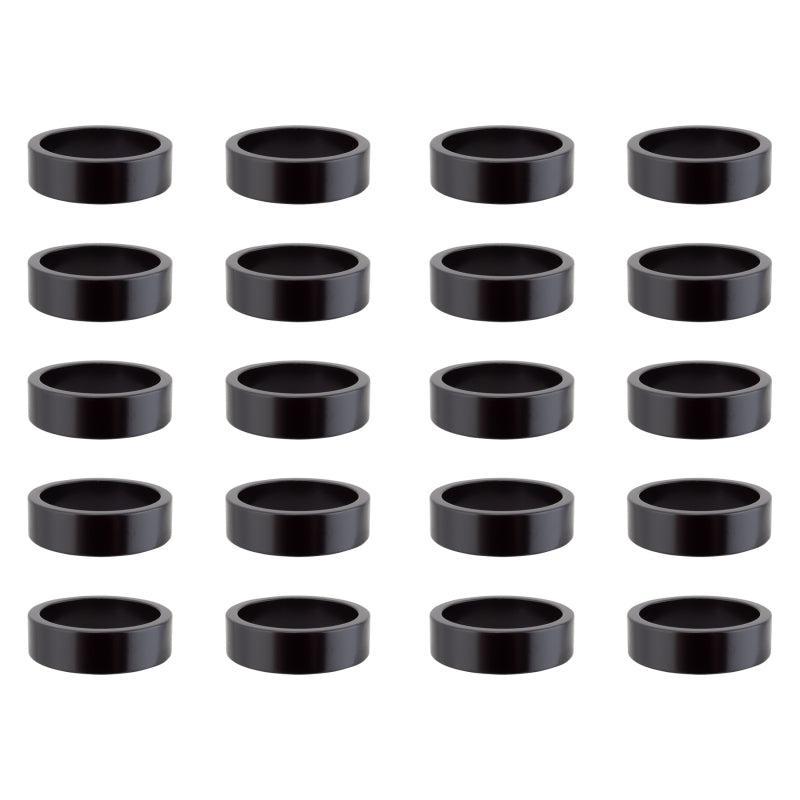 Origin8 Bulk Alloy Headset Spacers SHIS Spacer 1-1/8` x 10mm Black Jar of 20
