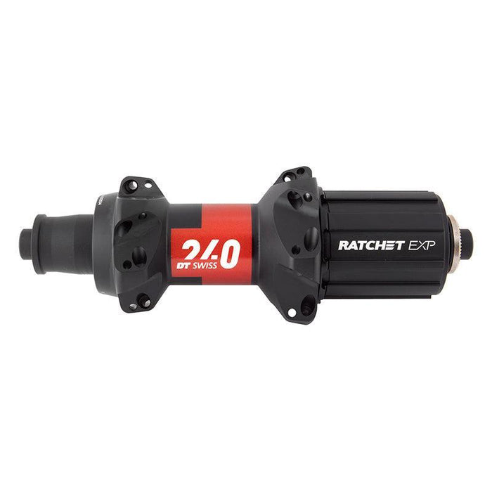 DT Swiss 240 EXP Rear Hub - QR x 130mm Rim Brake HG 11 Road BLK/Red 24H 36pt Straight Pull