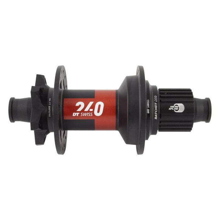 DT Swiss 240 DEG Rear Hub - 12 x 148mm 6-Bolt Micro Spline BLK/Red 32H 90pt