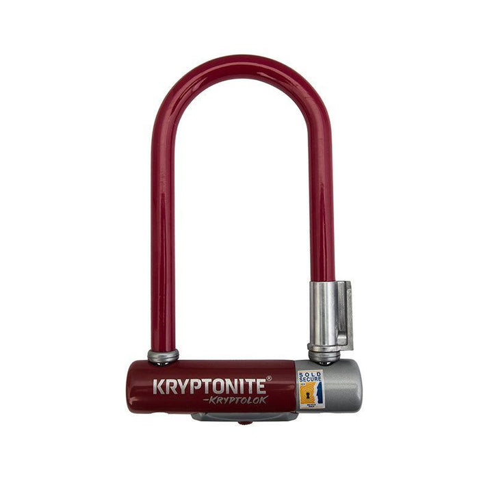 Kryptonite Krypto Series 2 Mini-7 U-Lock - 3.25 x 7" Keyed Maroon Includes bracket