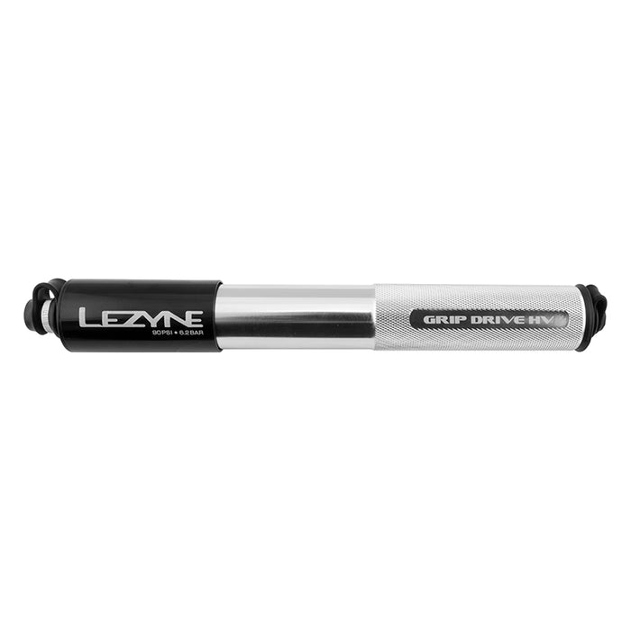 Lezyne Grip Drive HV Pump ABS Flip Chuck 90PSI Silver M 231mm
