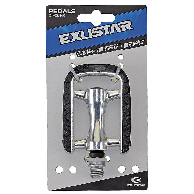 Exustar E-PC97 Non-Slip Platform Pedals Body: Aluminum Spindle: Cr-Mo 9/16'' Black