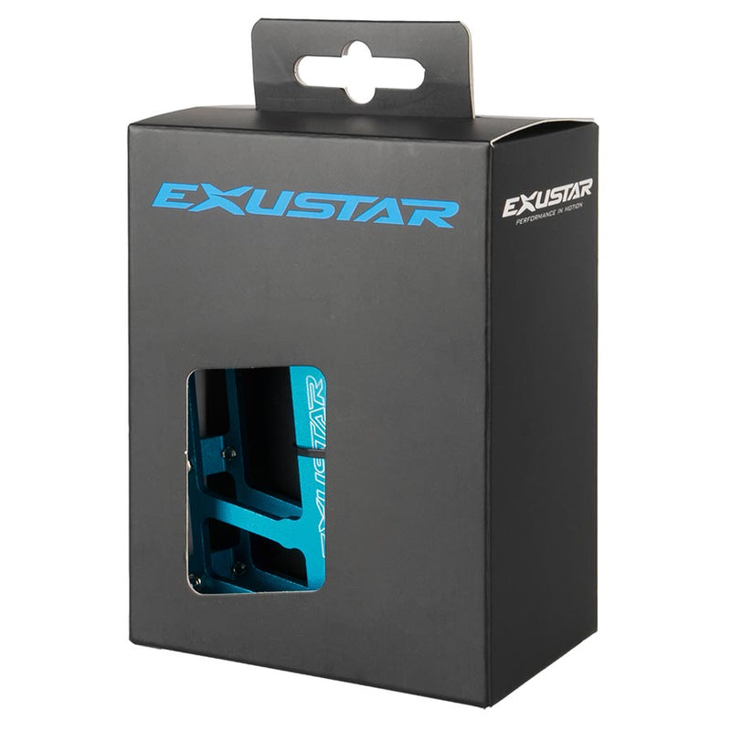 Exustar E-PB525 Platform Pedals Body: Aluminum Spindle: Cr-Mo 9/16'' Blue