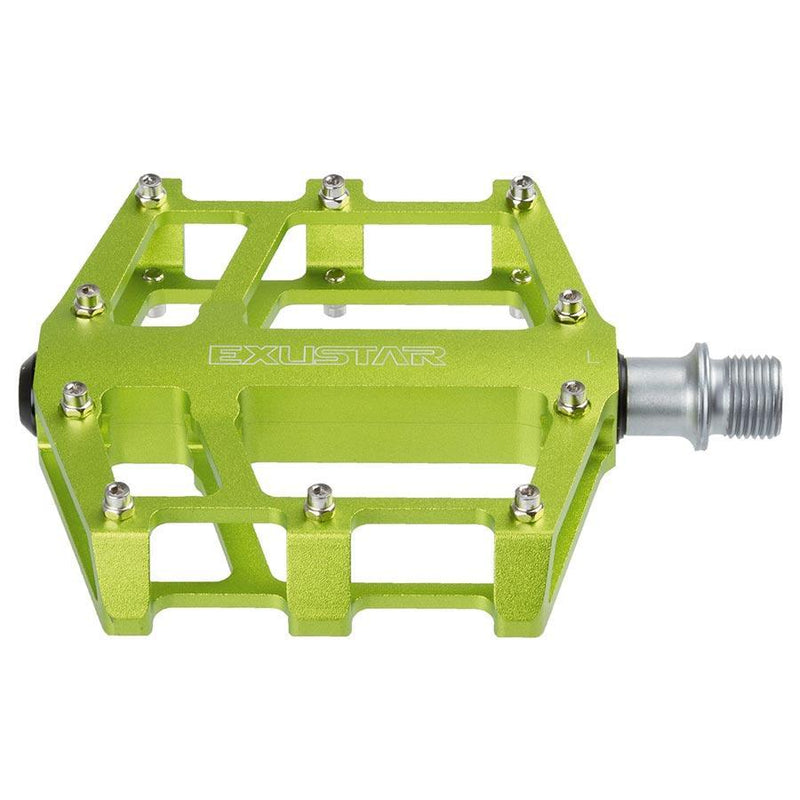 Exustar E-PB525 Platform Pedals Body: Aluminum Spindle: Cr-Mo 9/16'' Green