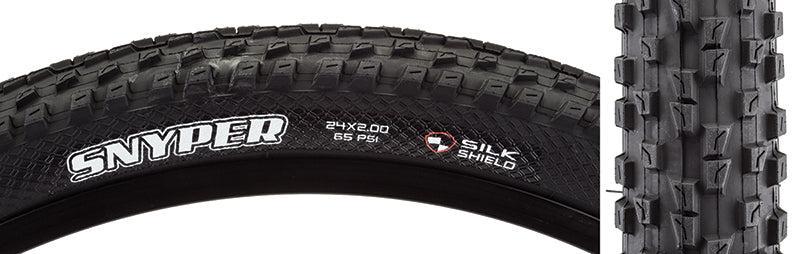 Maxxis Snyper Tire - 24 x 2.0 Clincher Folding Black Dual SilkShield
