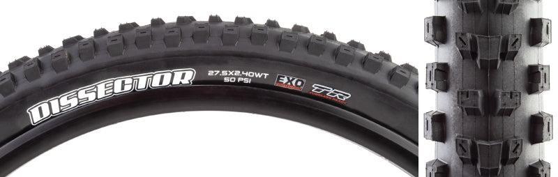 Maxxis Dissector Mountain Tire 27.5''x2.40 Folding Tubeless Ready Dual EXO Wide Trail 60TPI Black