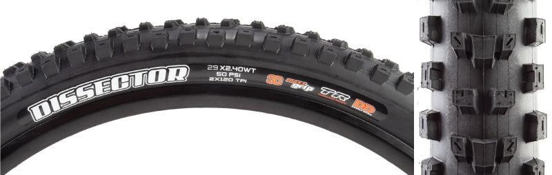 Maxxis Dissector Tire - 29 x 2.4 Tubeless Folding BLK 3C MaxxGrip DD Wide Trail