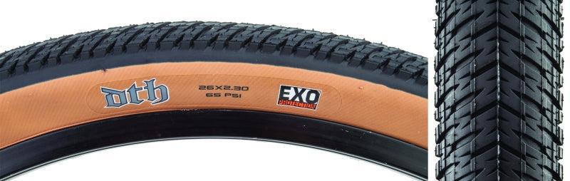 Maxxis DTH Tire - 26 x 2.3 Clincher Folding Black/Dark Tan Dual EXO