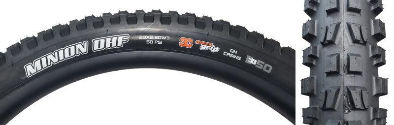 Maxxis Minion DHF Tire - 29 x 2.5 Tubeless Folding BLK 3CG DH Wide Trail E-50